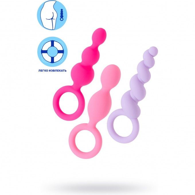 Набор анальных плагов SATISFYER BOOTY CALL COLORED 3 шт силикон ассорти 9016594