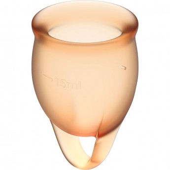 Набор менструальных чаш, 2шт SATISFYER FEEL CONFIDENT MENSTRUAL CUP ORANGE