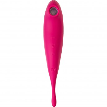 Вакуум-волновой бесконтактный стимулятор клитора SATISFYER Twirling Pro, силикон, красный